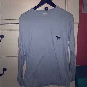 Blue long sleeve PINK t-shirt
